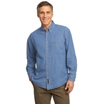 Port & Company Long Sleeve Value Denim Shirt SP10 Long Sleeve Value Denim Shirt Thumbnail