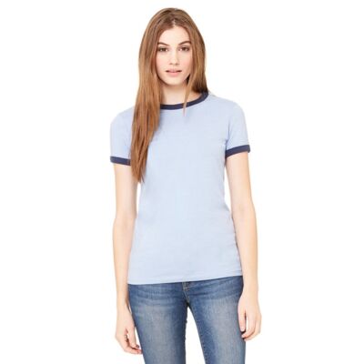 Ladies' Jersey Short-Sleeve Ringer T-Shirt Thumbnail