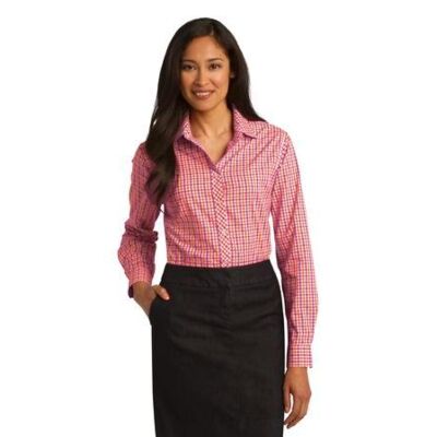 Port Authority Ladies Long Sleeve Gingham Easy Care Shirt L654 Ladies Long Sleeve Gingham Easy Care Shirt Thumbnail