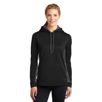 Sport Tek Women's Sport Wick ® Fleece Colorblock Hooded Pullover LST235 Women's Sport Wick ® Fleece Colorblock Hooded Pullover Thumbnail