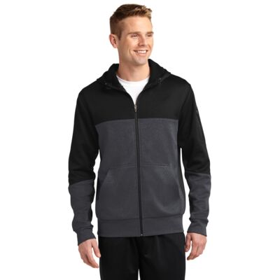 Sport Tek Tech Fleece Colorblock Full Zip Hooded Jacket ST245 Tech Fleece Colorblock Full Zip Hooded Jacket Thumbnail