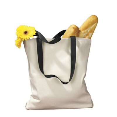 Canvas Tote with Contrasting Handles Thumbnail