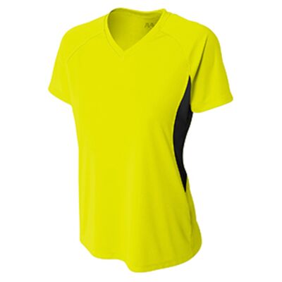 Ladies' Color Block Performance V-Neck T-Shirt Thumbnail