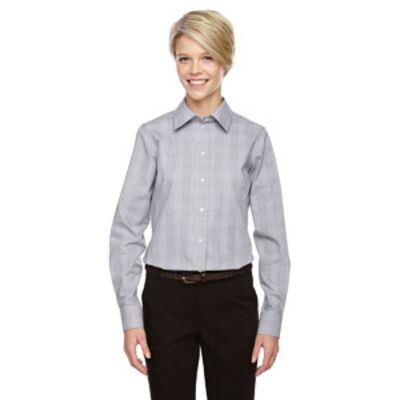 Ladies' Crown Collection® Glen Plaid Woven Shirt Thumbnail