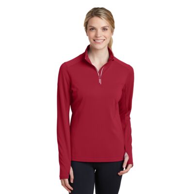 Sport Tek Women's Sport Wick ® Textured 1/4 Zip Pullover LST860 Women's Sport Wick ® Textured 1/4 Zip Pullover Thumbnail