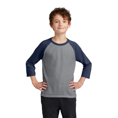 Port & Company Youth Core Blend 3/4 Sleeve Raglan Tee PC55YRS Youth Core Blend 3/4 Sleeve Raglan Tee Thumbnail