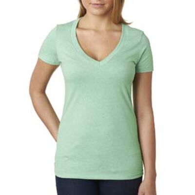Ladies' CVC Deep V-Neck T-Shirt Thumbnail