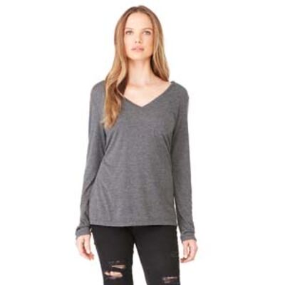 Ladies' Flowy Long-Sleeve V-Neck Thumbnail