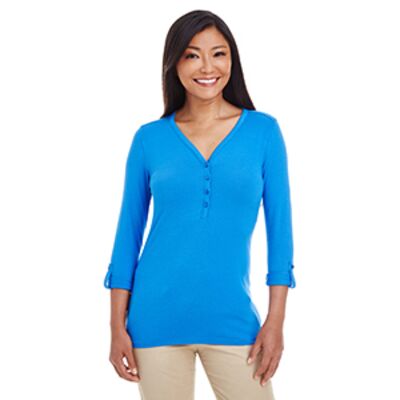 Devon & Jones Ladies' Perfect Fit™ Y-Placket Convertible Sleeve Knit Top DP186W Ladies' Perfect Fit™ Y-Placket Convertible Sleeve Knit Top Thumbnail