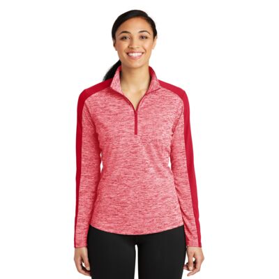 Sport Tek Women's PosiCharge ® Electric Heather Colorblock 1/4 Zip Pullover LST397 Women's PosiCharge ® Electric Heather Colorblock 1/4 Zip Pullover Thumbnail