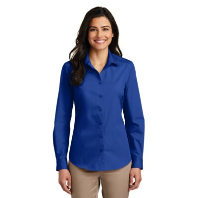 Port Authority Women's Long Sleeve Carefree Poplin Shirt LW100 Women's Long Sleeve Carefree Poplin Shirt Thumbnail