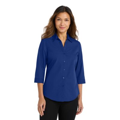 Port Authority Women's 3/4 Sleeve Carefree Poplin Shirt LW102 Women's 3/4 Sleeve Carefree Poplin Shirt Thumbnail