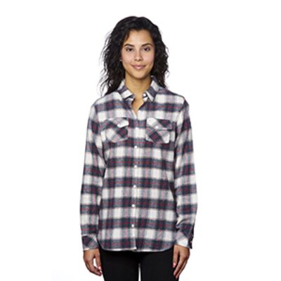 Ladies' Plaid Boyfriend Flannel Shirt Thumbnail