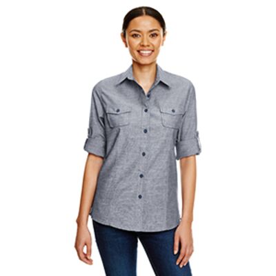 Burnside Ladies' Chambray Woven Shirt B5255 Ladies' Chambray Woven Shirt Thumbnail