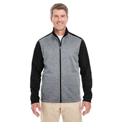 Devon & Jones Men's Newbury Colorblock Mélange Fleece Full-Zip DG796 Men's Newbury Colorblock Mélange Fleece Full-Zip Thumbnail
