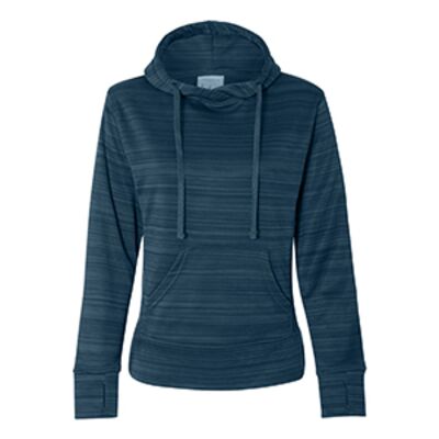 Ladies' Odyssey Striped Poly Fleece Lapover Hood Thumbnail