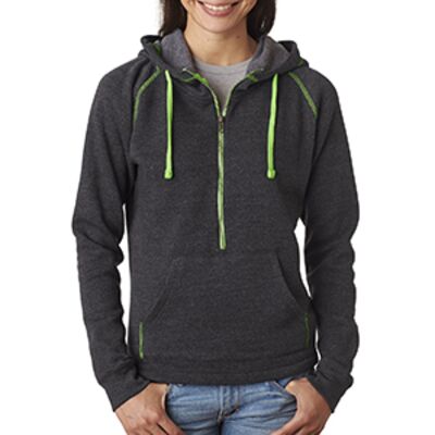 Ladies' Triblend Half-Zip Fleece Hood Thumbnail