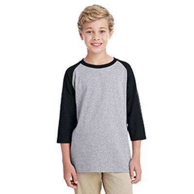 Youth Heavy Cotton™ 3/4-Raglan Sleeve T-Shirt Thumbnail