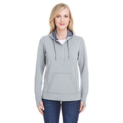 J. America Ladies' Omega Stretch Snap-Placket Hooded Sweatshirt JA8431 Ladies' Omega Stretch Snap-Placket Hooded Sweatshirt Thumbnail
