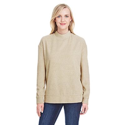 J. America Ladies' Weekend French Terry Mock Neck Crew JA8428 Ladies' Weekend French Terry Mock Neck Crew Thumbnail