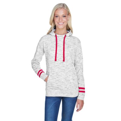 J. America Ladies' Melange Scuba Neck Sweatshirt JA8674 Ladies' Melange Scuba Neck Sweatshirt Thumbnail
