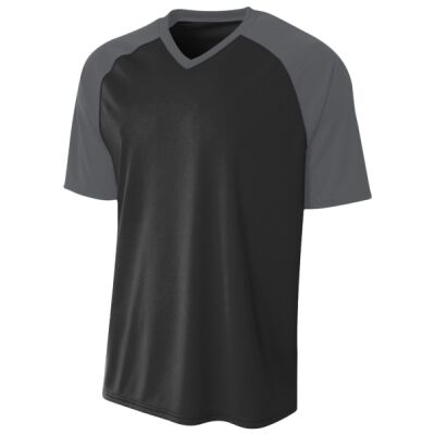 A4 Adult Polyester V-Neck Strike Jersey with Contrast Sleeve N3373 Adult Polyester V-Neck Strike Jersey with Contrast Sleeve Thumbnail