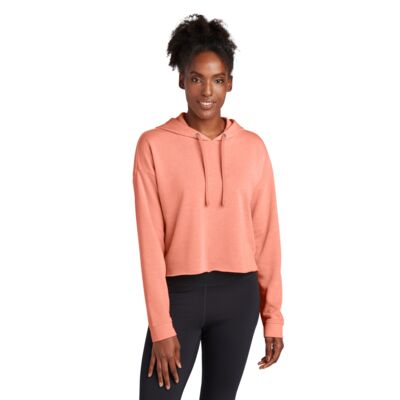 Sport Tek Women's PosiCharge ® Tri Blend Wicking Fleece Crop Hooded Pullover LST298 Women's PosiCharge ® Tri Blend Wicking Fleece Crop Hooded Pullover Thumbnail