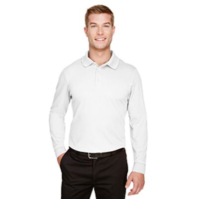 CrownLux Performance® Men's Plaited Long Sleeve Polo Thumbnail