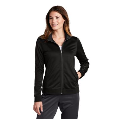 Sport Tek Ladies Tricot Sleeve Stripe Track Jacket LST94 Ladies Tricot Sleeve Stripe Track Jacket Thumbnail