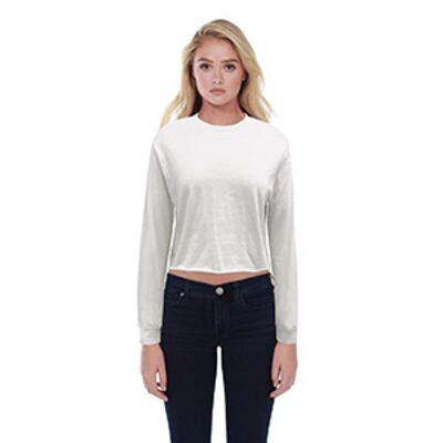 Ladies' Long-Sleeve Crop Boyfriend T-Shirt Thumbnail