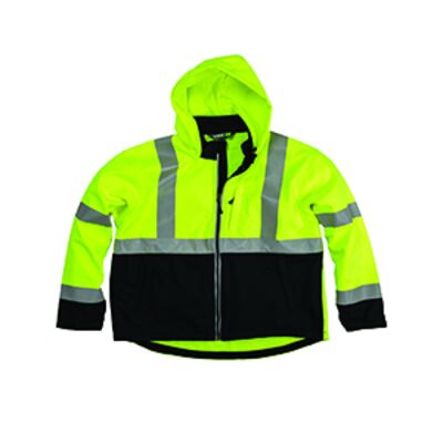 Men's Hi-Vis Class 3 Hooded Softshell Jacket Thumbnail