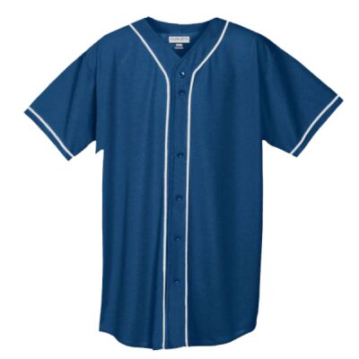 Wicking Mesh Button Front Jersey With Braid Trim Thumbnail
