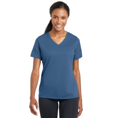 Sport Tek Ladies PosiCharge ® RacerMesh ® V Neck Tee LST340 Ladies PosiCharge ® RacerMesh ® V Neck Tee Thumbnail